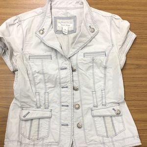 White House Black Market coat top and tank.